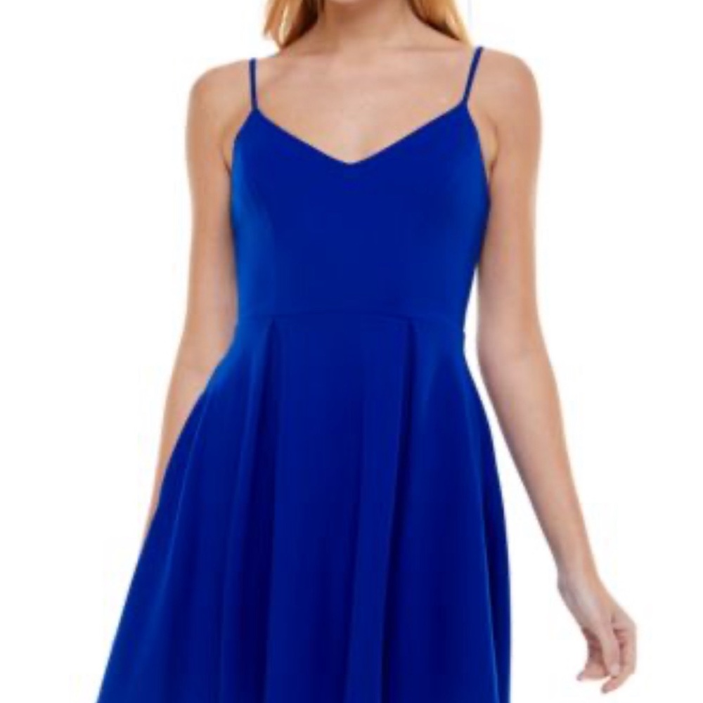 Juniors' V-Neck Sleeveless Pleated Fit & Flare Dress size 15/16